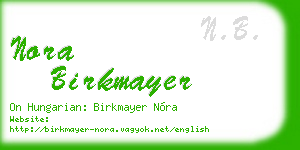nora birkmayer business card